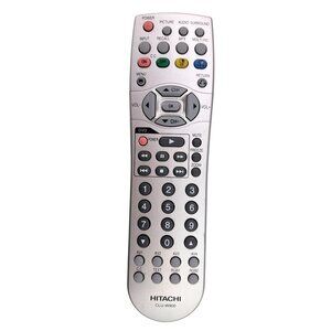 Hitachi TV DVD Remote Control Silver CLU-W900 Genuine OEM Original Tested Works